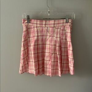Pink Plaid Women's Skirt